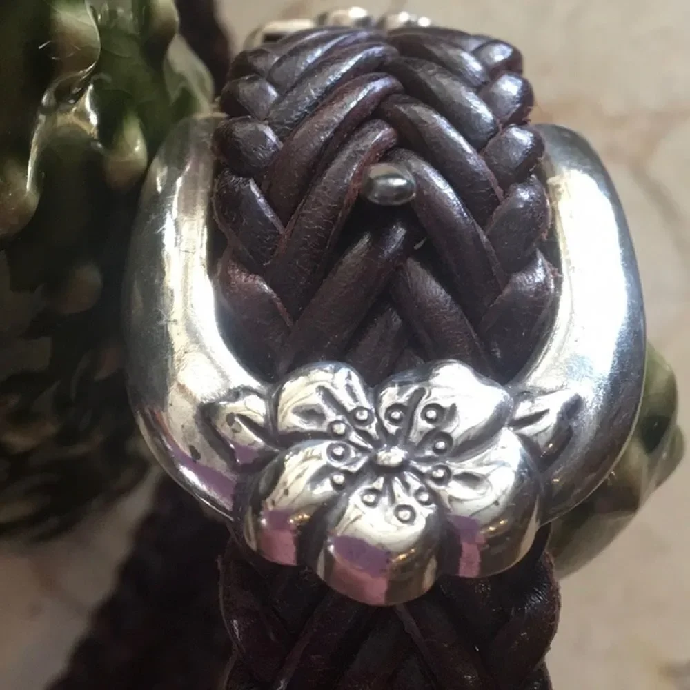 Brighton Brown Braided Leather Belt - Picture 3 of 8